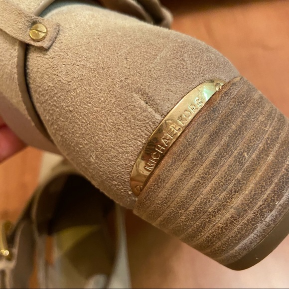 Michael Kors Suede Gold Buckle Booties - Picture 8 of 8